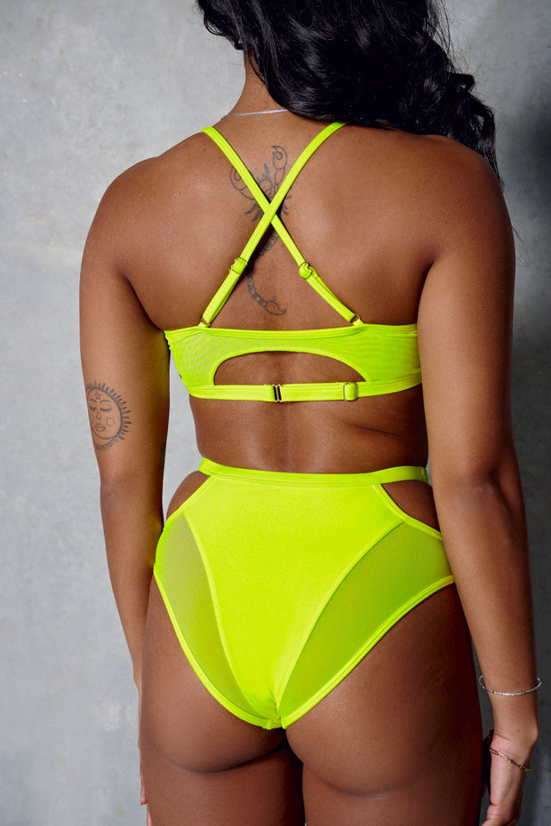 CXIX - Classique High Waisted Bottoms - Neon Yellow
