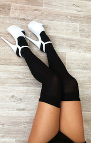 Thigh High Socks - All Black - Aerial Attire